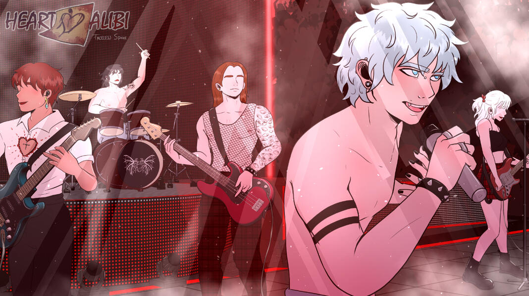 Alibi Concert: EriK: Athan Milton (stage name EriK) is the lead singer of Alibi, a fictional band from my webcomic 'Heart Alibi'