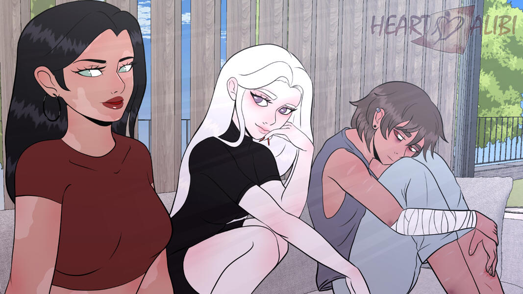 Blah Blah Blah These three girls are characters from my webcomic project 'Heart Alibi'. Lilith, Megara, and Charlie (Left to right)